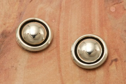 Artie Yellowhorse Sterling Silver Shadow Box Post Earrings 3/4" Diameter